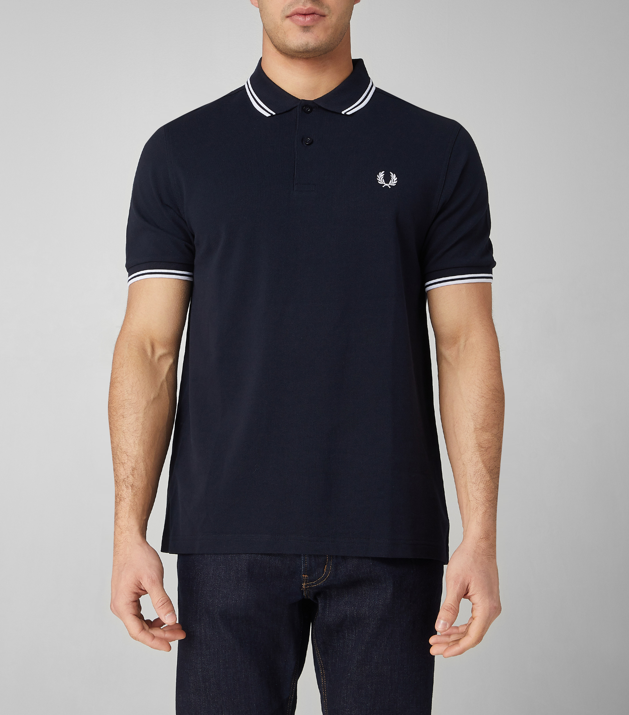 Playera Tipo Polo Azul Marino Manga Corta Hombre